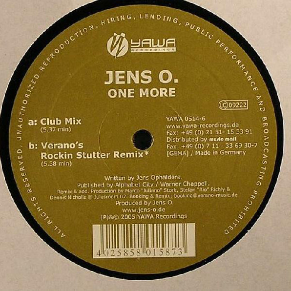 Jens O. - One More (Verano's Rockin Stutter Remix) (2005)