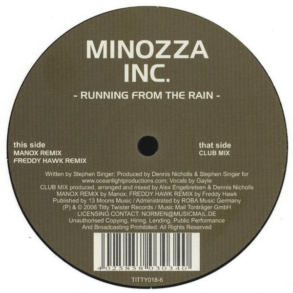 Minozza Inc. - Running from the Rain (Radio Edit) (2006)