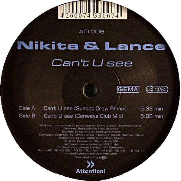 Nikita & Lance - Can't U See (Original Radio) (2006)