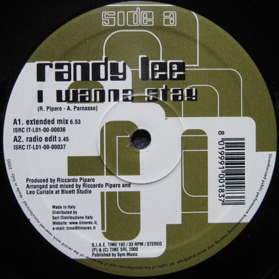 Randy Lee - I Wanna Stay (Radio Edit) (2000)