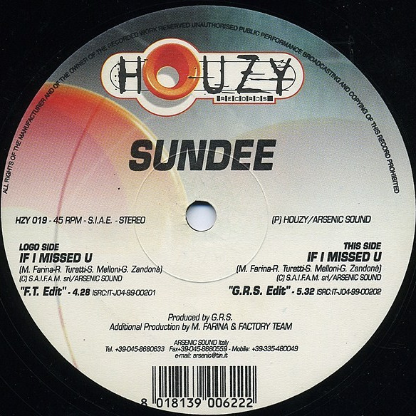 Sundee - If I Missed U (F.T. Edit) (1999)